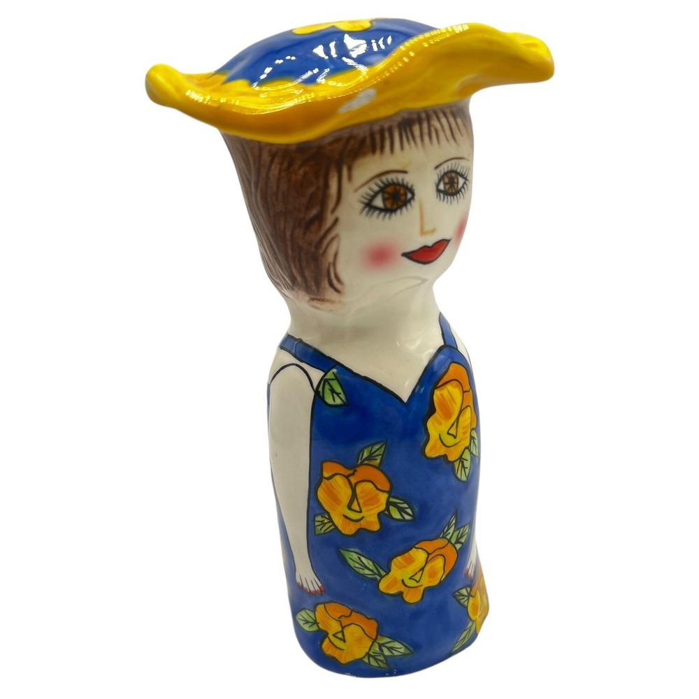 Susan Paley Bella Casa Ganz Floral Lady Figural Salt Shaker Pansy Hat